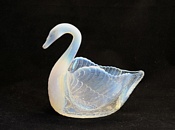 Burtles and Tate glass small size opalescent white swan