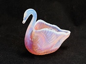 Burtles and Tate glass medium size opalescent pink swan