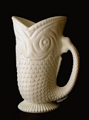 Heppell glass design, white fish jug