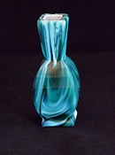 Sowerby glass green malachite, Japanese style vase