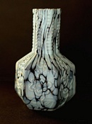 Sowerby Marble Glass, black with pale blue marbling