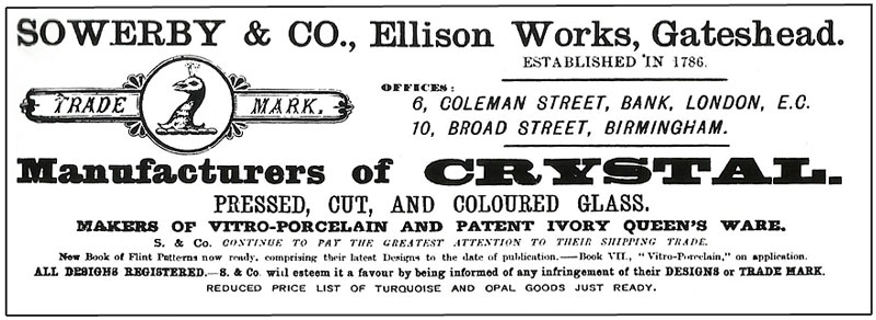 Pottery Gazette 1880 Sowerby advertisement