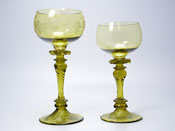 Sowerby green wine glasses two sizes