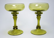 Sowerby green wrythen 2 large goblets