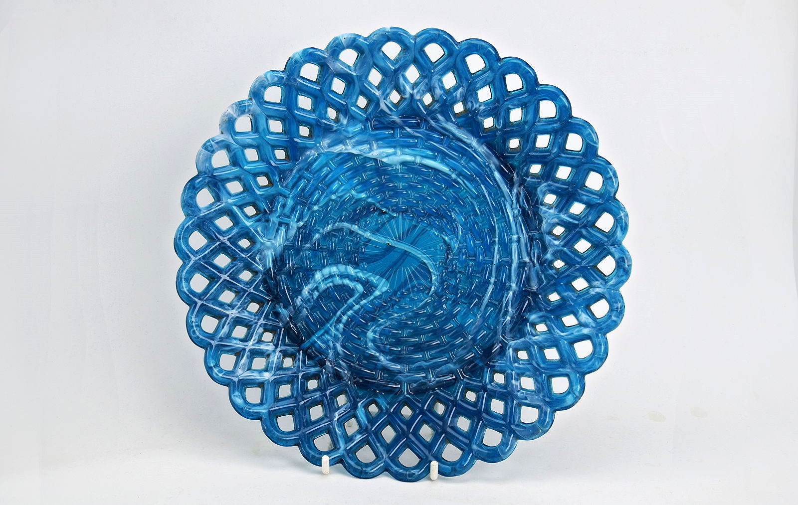 Sowerby blue malachite, glass ribbon plate