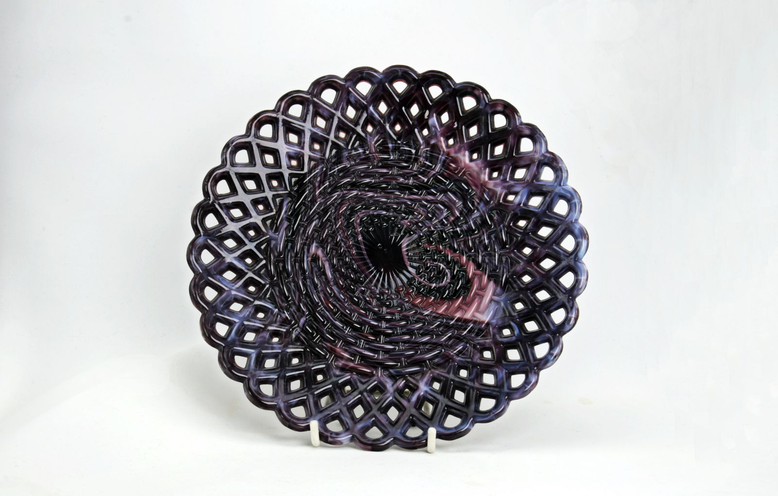Sowerby purple malachite, glass ribbon plate