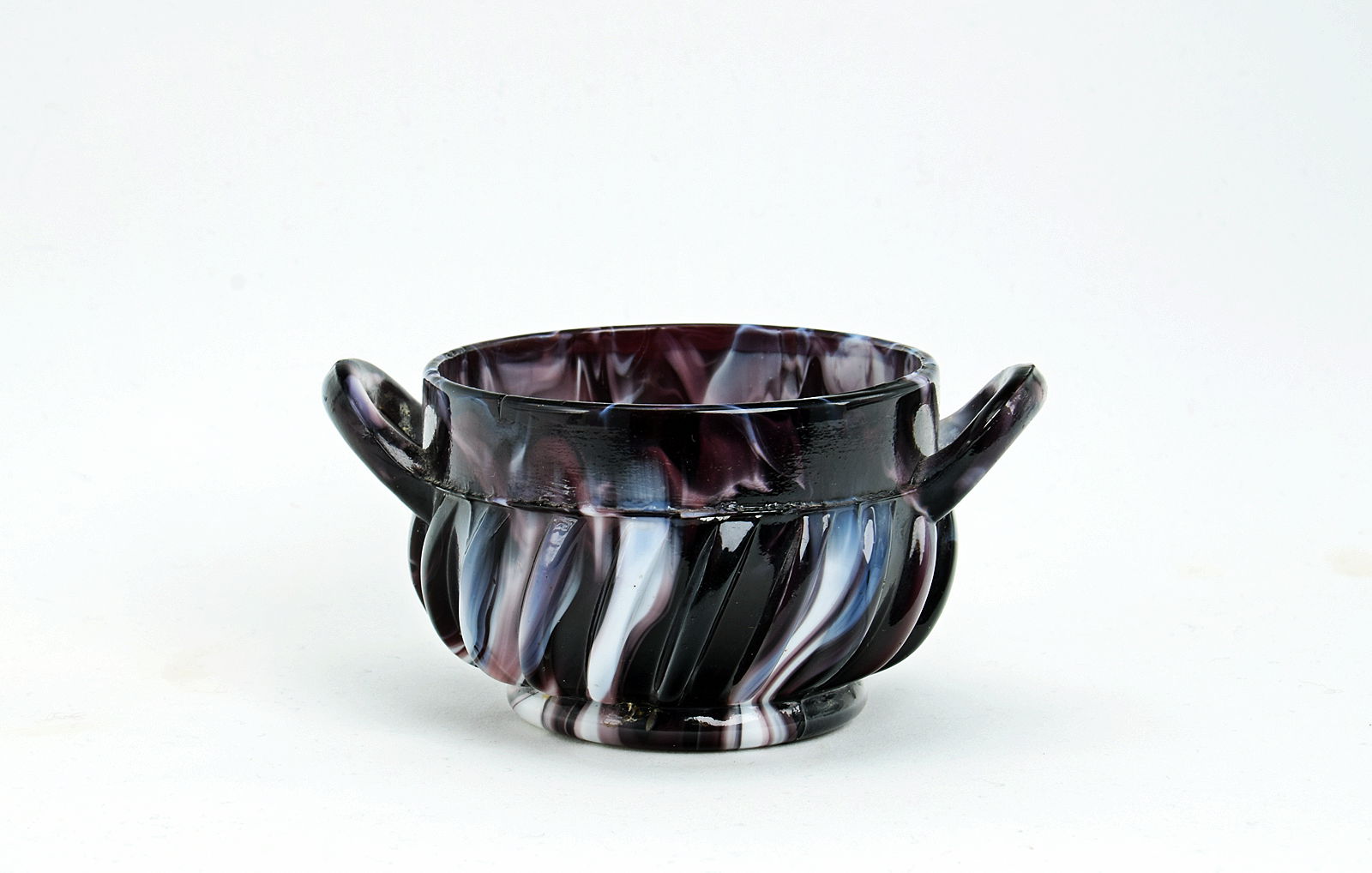 Sowerby purple malachite, posy vase with 2 handles