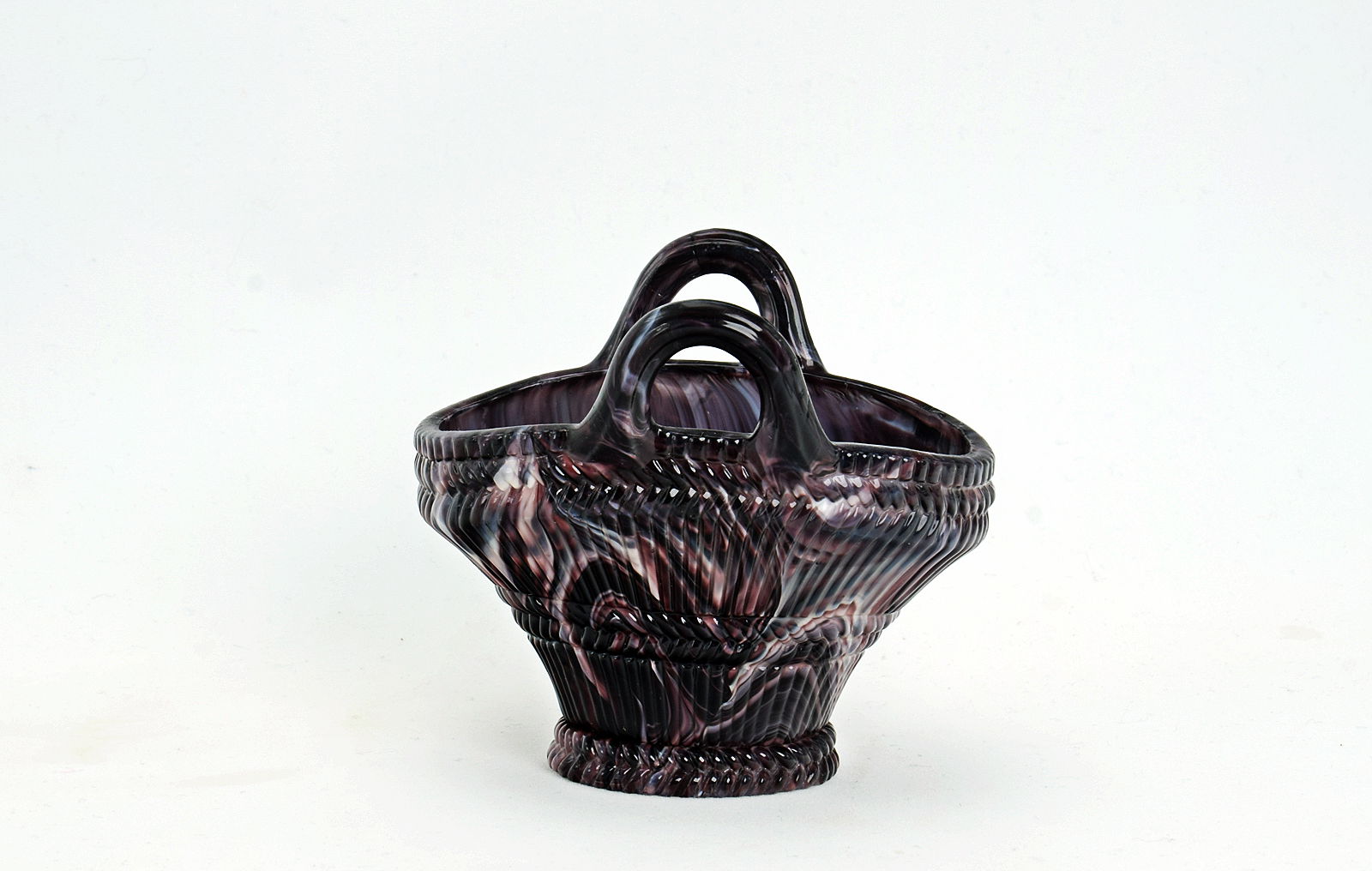 Sowerby purple malachite, open basket with weave pattern
