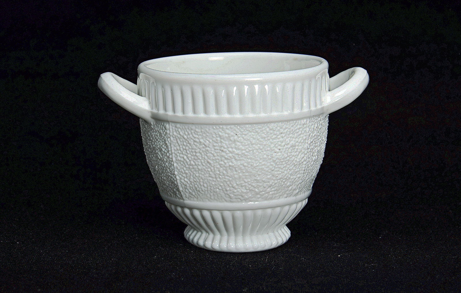 Sowerby opal white, small two handled posy vase