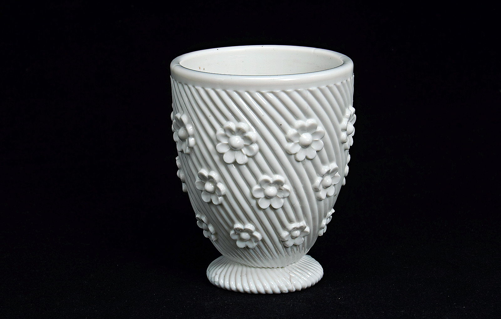 Sowerby opal white, small posy vase decorated with flowers