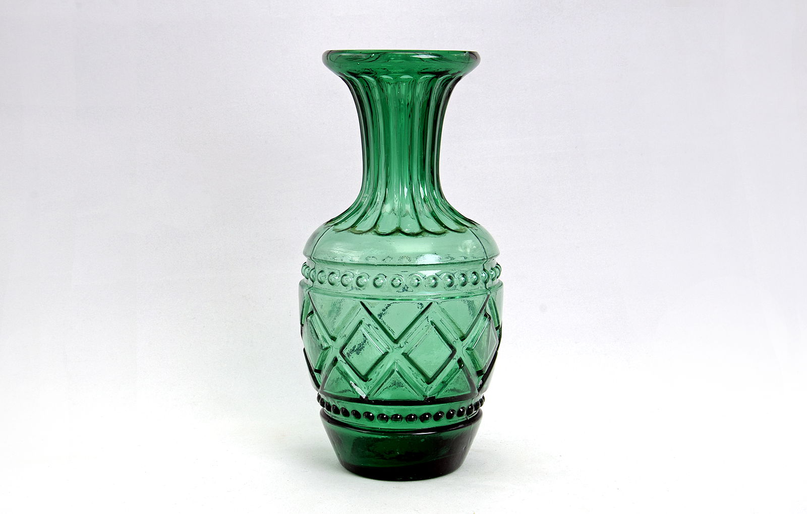 Sowerby translucent green vase, this vase is usually seen in jet black