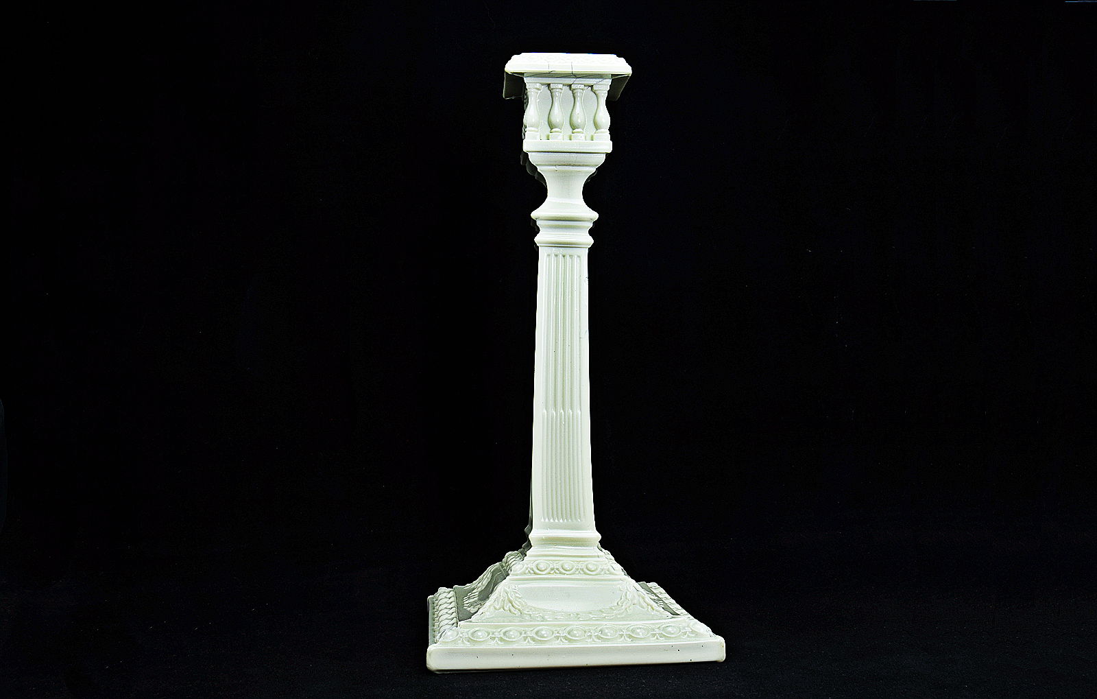 Sowerby Ivory Queensware, Queen Ann classical candlestick