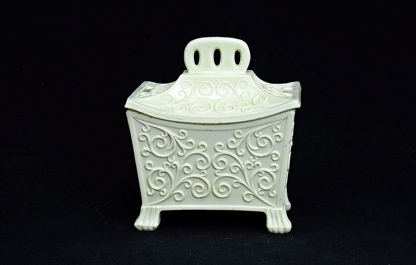 Sowerby Ivory Queensware, miniature tea caddy in Japanese style