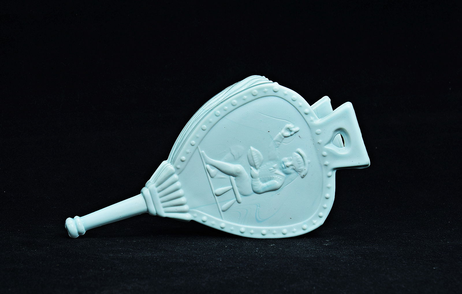 Sowerby turquoise blue, Nursery Rhyme, Little Jack Horner, bellows hair tidy